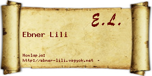 Ebner Lili névjegykártya
